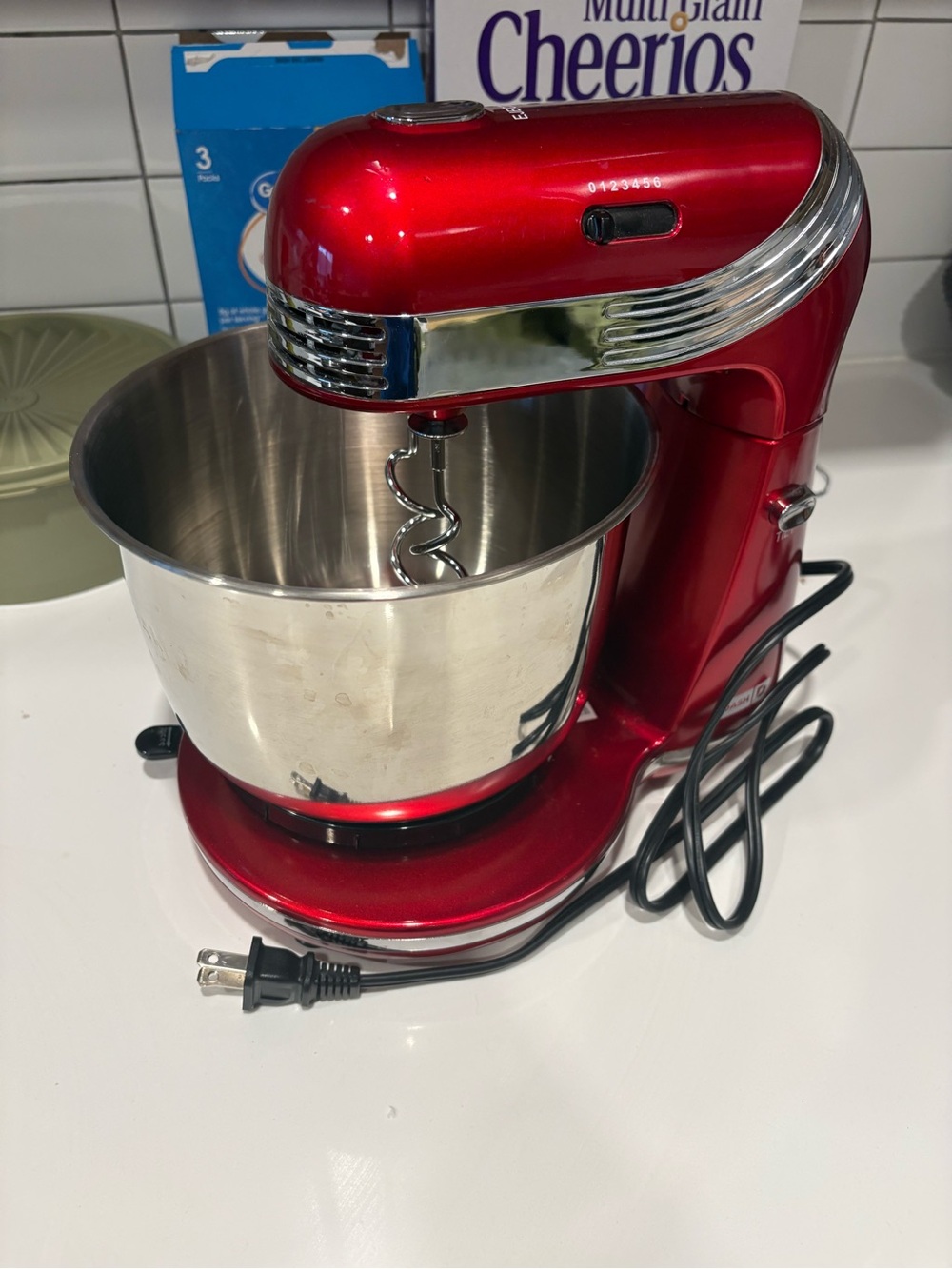 Red Stand Mixer with Stainless Bowl - Home Kitchen